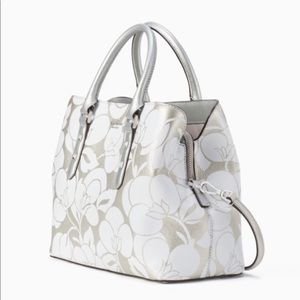 $399. Kate Spade Larchmont Avenue Metallic Floral Leather Satchel. New